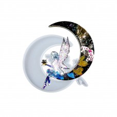 Молд "Ангел со звездой на луне" силиконовая форма для эпоксидной смолы 