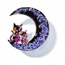 Молд "2 кота на луне" силиконовая форма для эпоксидной смолы 