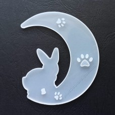 Молд "Заец на луне" 03 силиконовая форма для эпоксидной смолы 