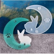 Молд "Заец на луне" 03 силиконовая форма для эпоксидной смолы 