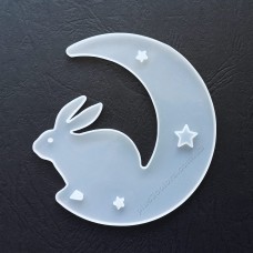 Молд "Кролик на луне" силиконовая форма для эпоксидной смолы 