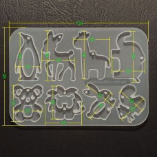 Молд Тварини №8 Сережки, Брелок, Кулон, Підвіска - форми силіконові фігури для епоксидної смоли  