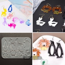 Молд Тварини №8 Сережки, Брелок, Кулон, Підвіска - форми силіконові фігури для епоксидної смоли  