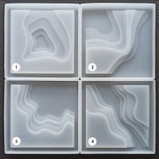 Молд подставка под чашку, силиконовая форма для эпоксидной смолы М11X4 Морской берег