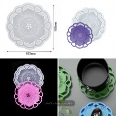 Молд "Цветок Лотоса" подставка под чашку (Костер) силиконовая форма для эпоксидной смолы