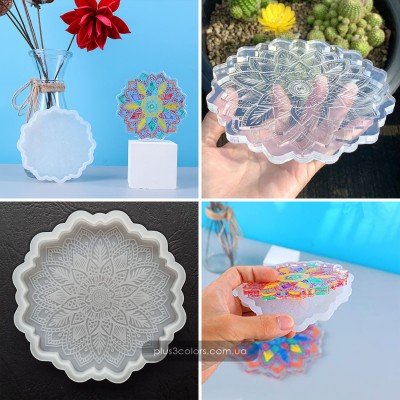 Молд "Мандала" подставка под чашку (Костер) силиконовая форма для эпоксидной смолы  Молды силиконовые (формы) 