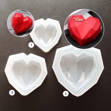 Серце з гранями полігональне, шаблон, молди, силіконові форми для епоксидної смоли