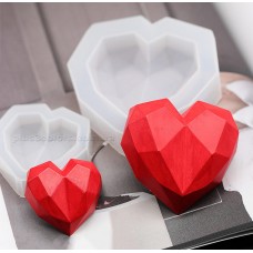 Серце з гранями полігональне, шаблон, молди, силіконові форми для епоксидної смоли
