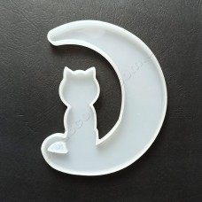 Молд  "Кіт на місяці" силіконова форма для епоксидної смоли 