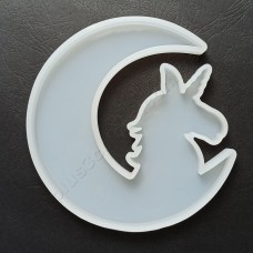 Молд "Единорог на луне" 115x125мм силиконовая форма для эпоксидной смолы 