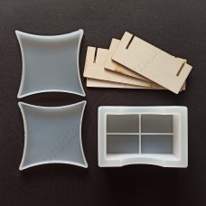 Молди 2 шт. костери підставки під чашку з органайзером, силіконова форма для епоксидної смоли