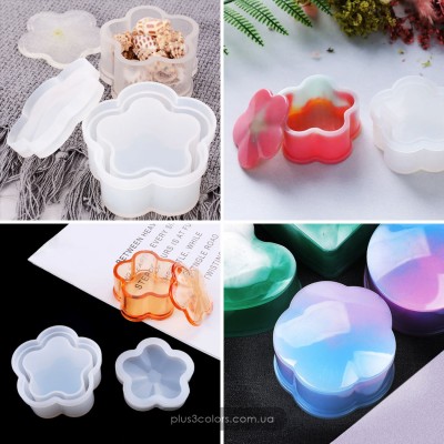 Шкатулка для ювелирных изделий "Цветок" - (Молд) форма силиконовая  для эпоксидной смолы  Молды силиконовые (формы) 