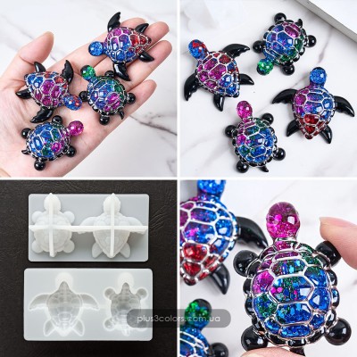 Две черепахи - Молд форма силиконовая для эпоксидной смолы    Молды силиконовые (формы) 