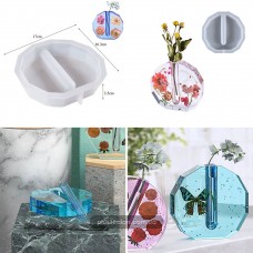 Багатогранна ваза з колбою - Молд, форма силіконова для епоксидної смоли