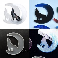 Молд "Вовк на місяці" силіконова форма для епоксидної смоли 