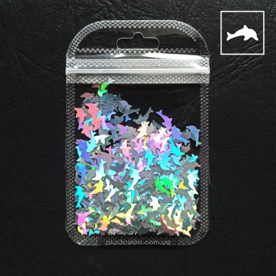 Дельфины голографические, зеркальные - декорирование изделий из эпоксидной смолы  Декорирование 