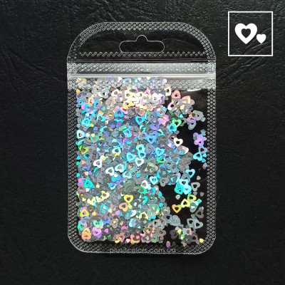 Сердечка голографічні, дзеркальні - декорування виробів з епоксидної смоли  Декорування 