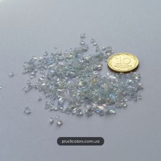 Камінчики Прозорі з перламутровим відливом, маленькі - скляна дзеркальна крихта для декорування 15 г.