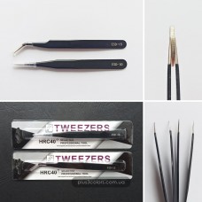 Пінцет антистатичний прямий та зігнутий TWEEZERS